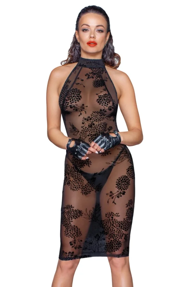 Midi Tulle Dress With Velvet Straps In The Back - S