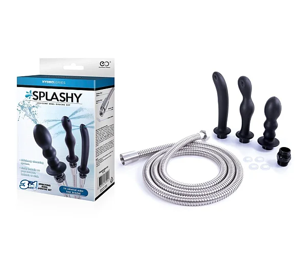 Hydro Series-splashy - 3 Butt Plug With Hose Kit