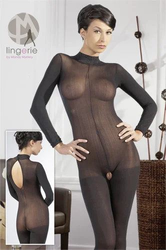 Catsuit Decupat Sexy, Negru, M/l
