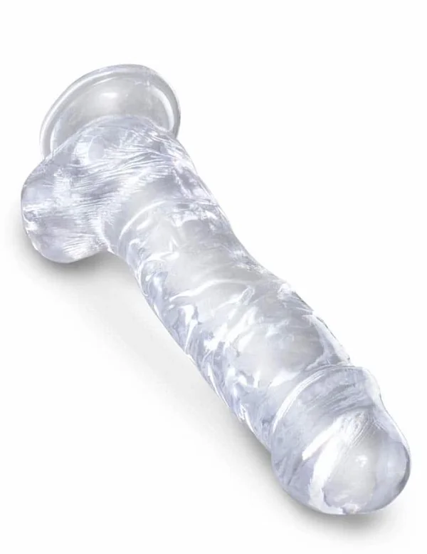 Dildo Clasic Cu Ventuza King Cock, Transparent, 20 Cm
