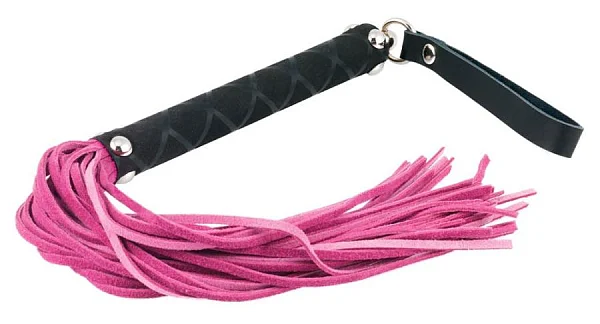 Bici Din Piele Intoarsa, Roz Cu Negru, 35 Cm