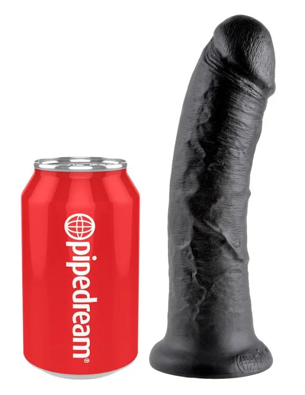 Dildo Clasic Cu Ventuza King Cock, Negru, 20 Cm