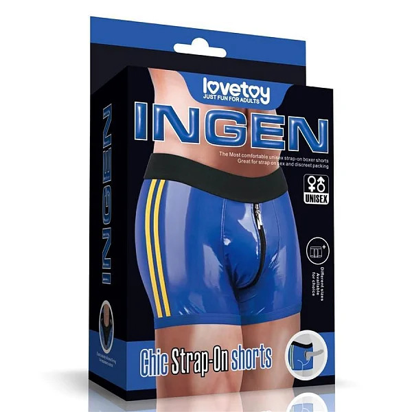 Boxeri-suport Pentru Strap-on Chic, Albastru, Xs/s (talie 70-80 Cm)