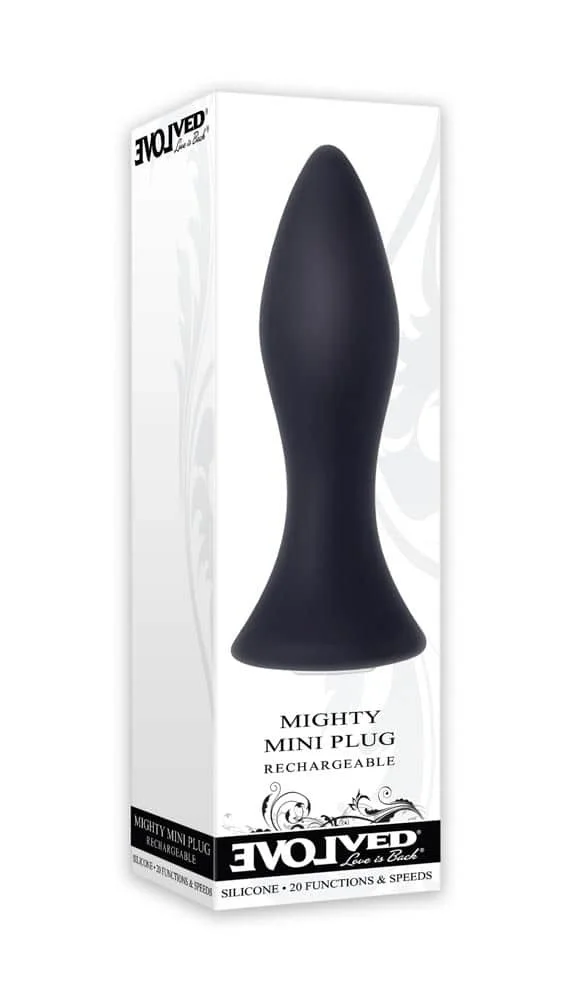 Dop Anal Cu Vibratii Mighty Mini, Negru, 9 Cm