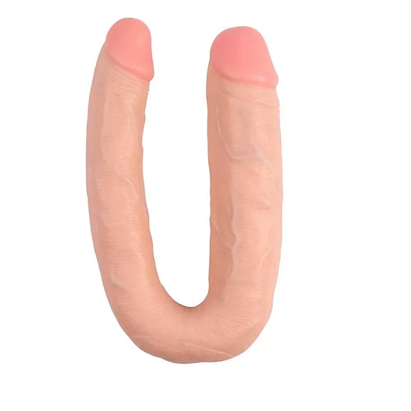 Dildo Clasic Dublu Her-her Overlap 01, Natural, 45 Cm