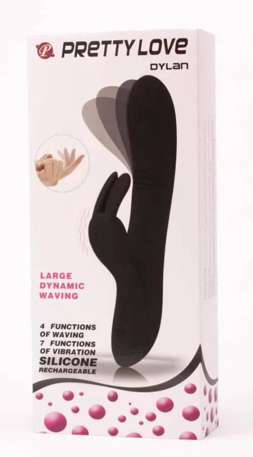 Vibrator Rabbit Dylan, Negru, 21 Cm