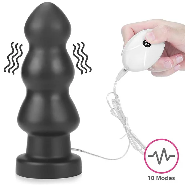 Dop Anal Cu Vibratii King Sized Vibrating Anal Rigger, Negru, 18 Cm