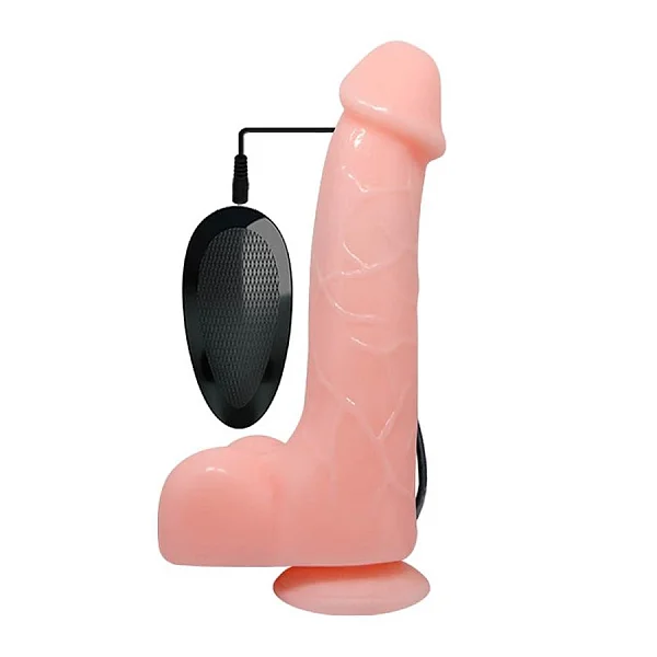Vibrator Realistic Cu Ventuza, Natural, 22 Cm