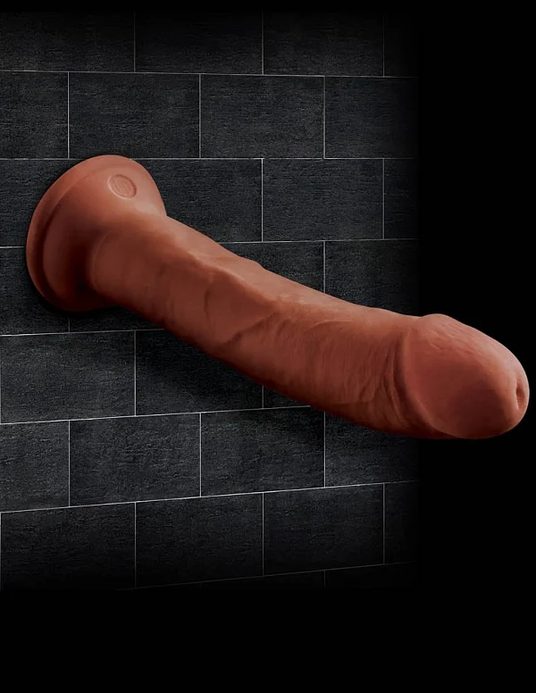 Dildo Clasic Cu Ventuza Triple Density Cock, Brun, 23 Cm