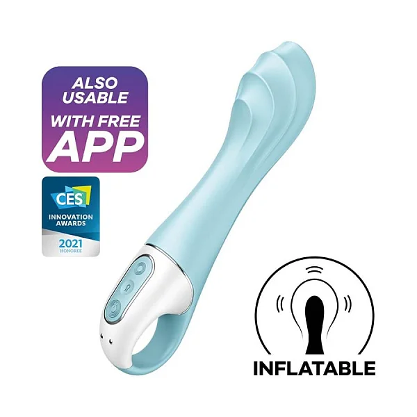 Vibrator Gonflabil Air Pump 5+, Turcoaz, 20.5 Cm