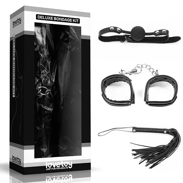 Set Accesorii Sexy Deluxe Bondage Kit Black Ii, 3 Piese