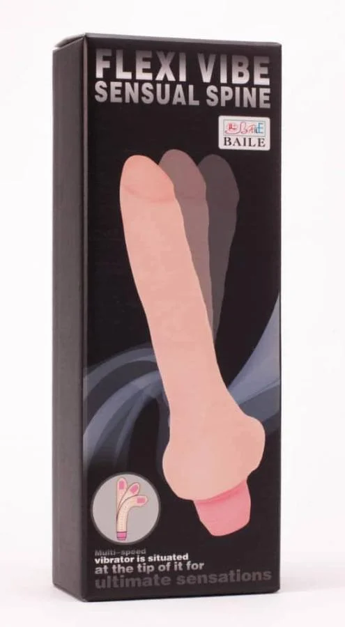 Vibrator Realistic Flexibil, Natural, 19.5 Cm