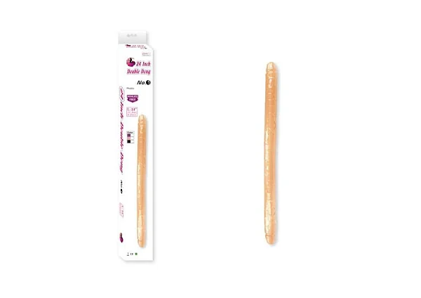 Dildo Dublu No. 1, Natural, 60 Cm