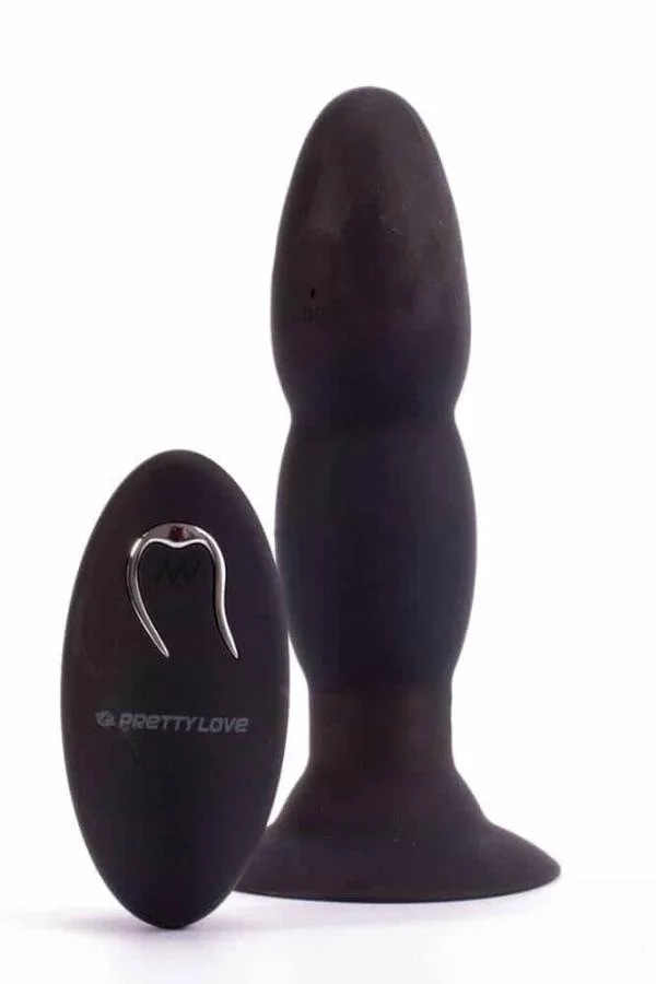 Dop Anal Cu Vibratii Si Rotatii, Negru, 13.5 Cm