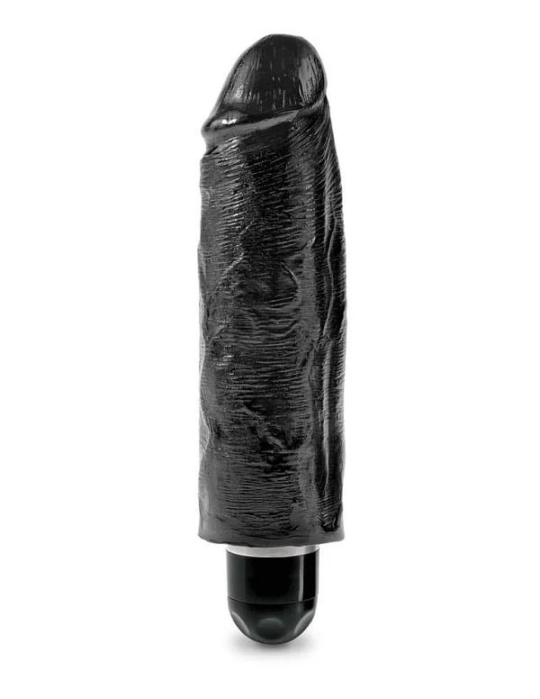 Vibrator Realistic King Cock Stiffy, Negru, 17.7 Cm