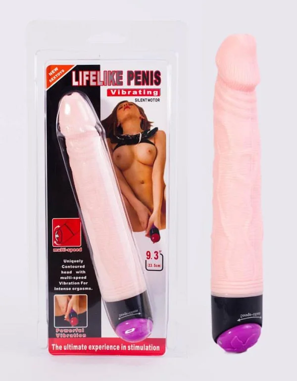 Vibrator Realistic Lifelike Penis, Natural, 23 Cm