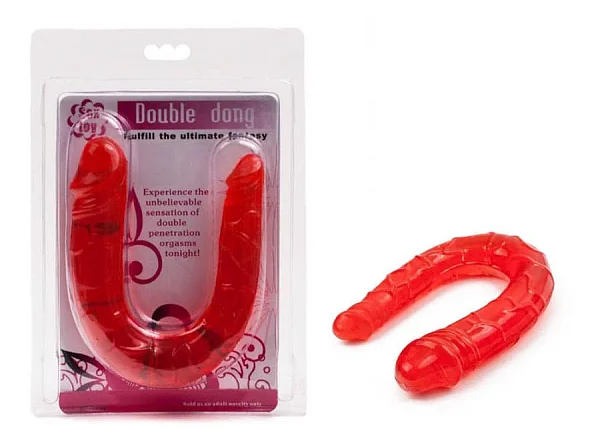 Dildo Dublu Double Dong, Rosu, 30 Cm
