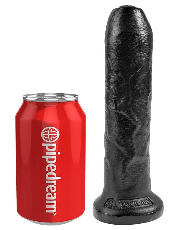 Dildo Realistic King Cock Necircumcis, Negru, 17 Cm
