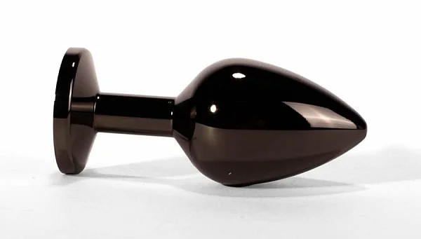Dop Anal Cu Bijuterie Secret Shine Metal M, Metalic + Negru, 8 Cm