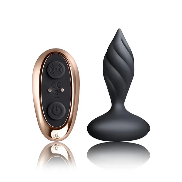 Dop Anal Cu Vibratii Desire, Negru, 7.5 Cm
