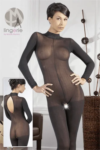 Catsuit Decupat Mandy, Negru, S/m