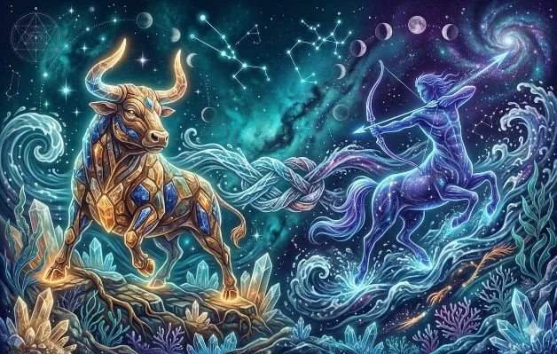 Taur-Săgetător: atracție între stabilitate și aventură